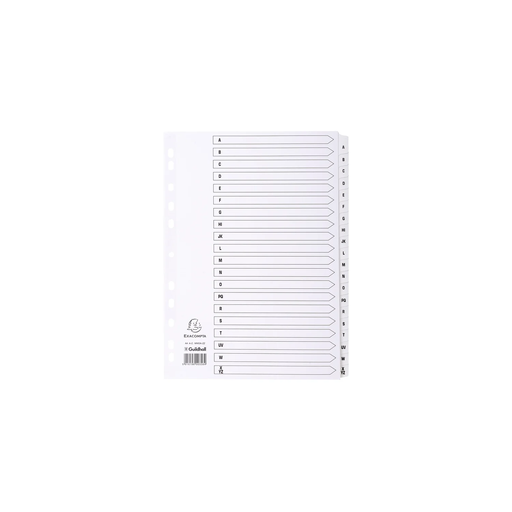 [5016196103581] EXACOMPTA Index Dividers White Card A4 20 Tabs A-z X 10