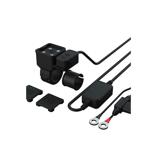 [5030009429095] OXFORD Soporte Moto Cliqr 4kompl Doble Cierre USB Tipo C Negro