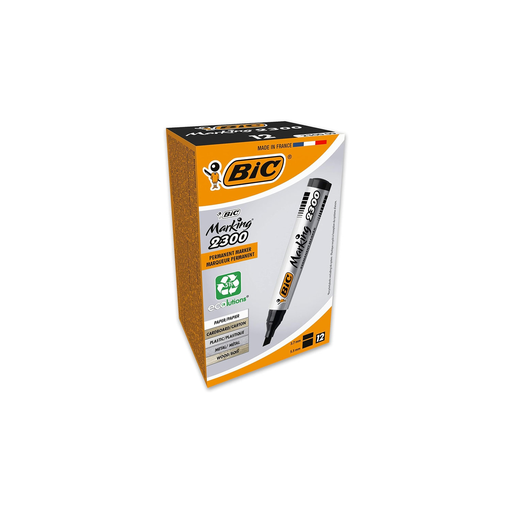 [5051395182265] BIC Marking 2000 Permanent Markers Black Round Tip, pack of 12