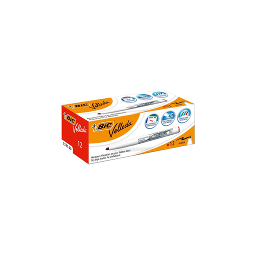 [5051395741189] BIC Velleda 1741 Whiteboard Markers Red, pack of 12