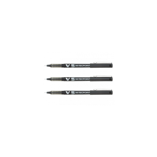 [5055747152012] PILOT Hi-tecpoint V5 Fine Point Rollerball Pens Black Pack of 3