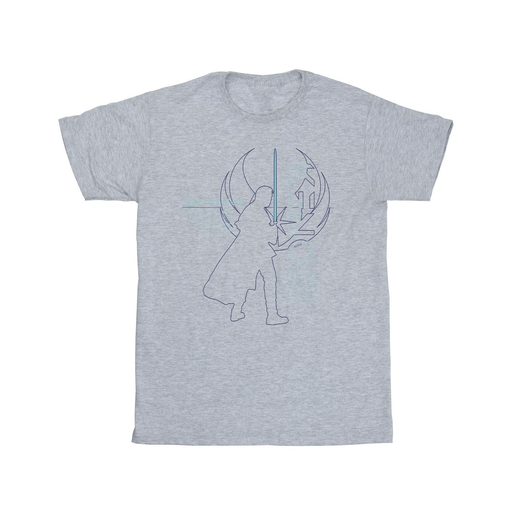 [5059934427891] STAR WARS Camiseta JEDI MASTER BALANCE Hombre Gris jaspeado