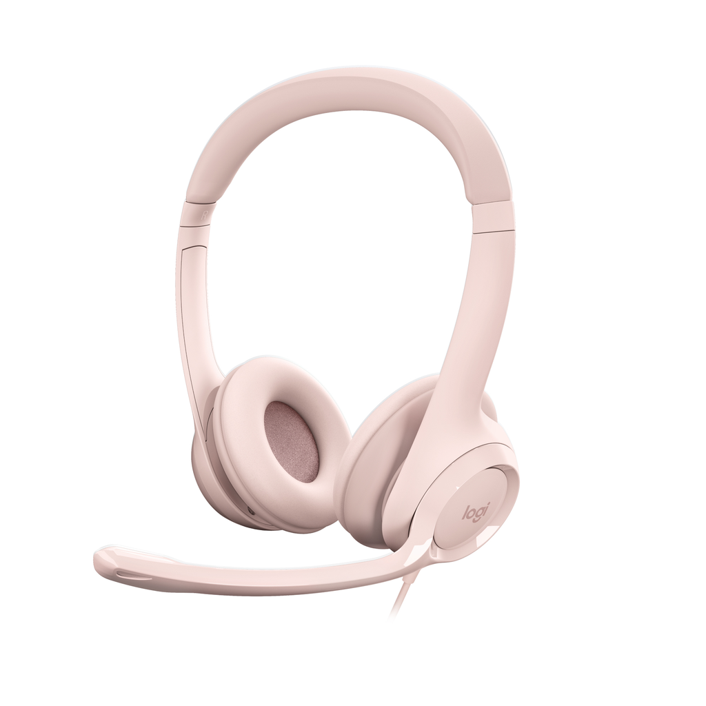 LOGITECH Casque Filaire Stéréo H390 avec Microphone Antibruit USB-A Rose