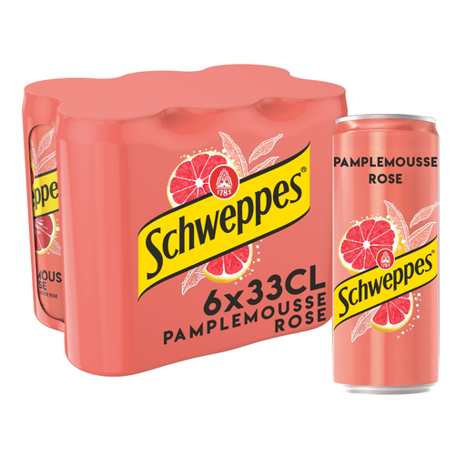 [5410221205910] SCHWEPPES Pink Grapefruit Flavored Carbonated Drink 6x33cl
