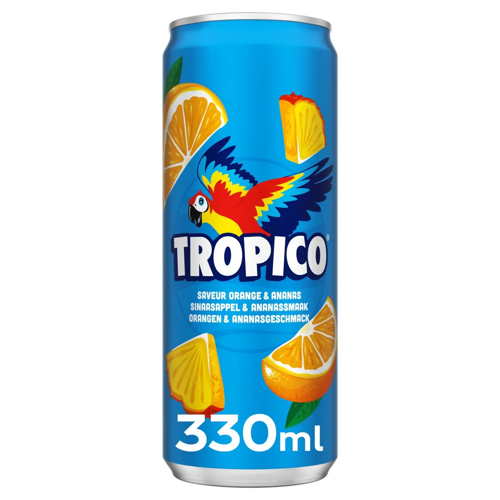 TROPICO Bebida de fruta sabor laranja e ananás 0.33 L