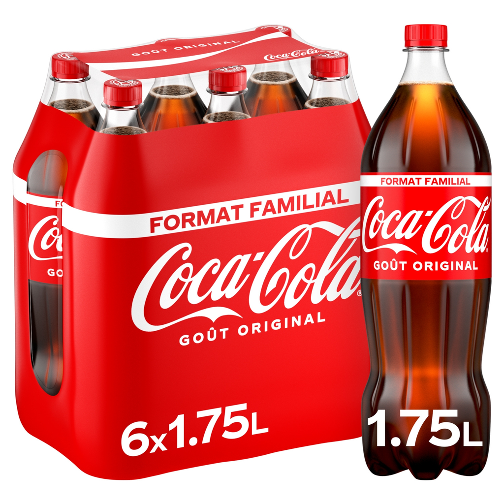 COCA-COLA Carbonated soft drink with plant extracts original taste 6 x 1.75 L
