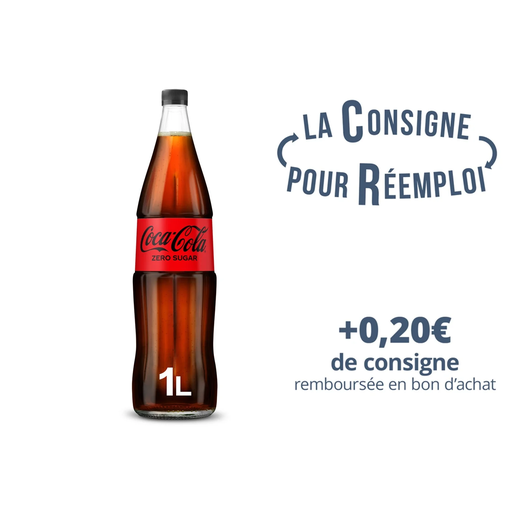 [5449000145499] COCA-COLA Soda sem açúcares vidro consignado 1 L