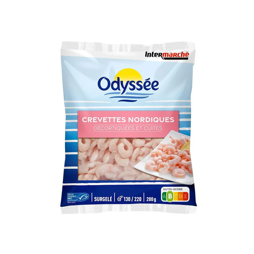 [3250391744374] ODYSSÉE Camarões nórdicos descascados e cozidos congelados 200 g