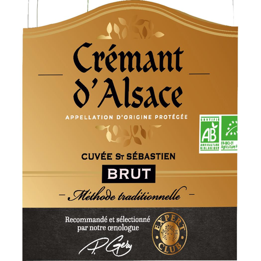 [3250391749447] EXPERT CLUB Crémant d'Alsace brut cuvée St Sébastien BIO 75 cl