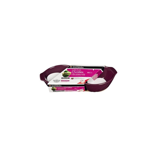 [3250391801756] DOMEDIA Set of 2 grey mini oval dishes