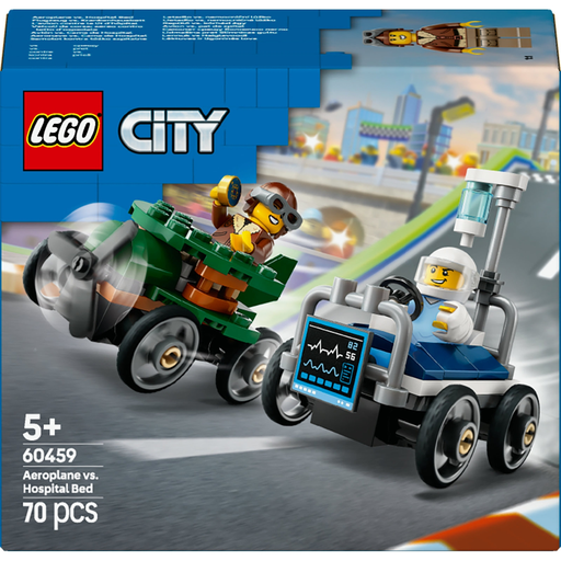 [5702017812595] LEGO City Race Cars: Plane vs Hospital Bed 60459