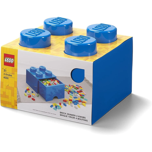 [5711938029425] LEGO Ladrillo de Almacenamiento Azul Apilable 4 Espigas Con Cajón