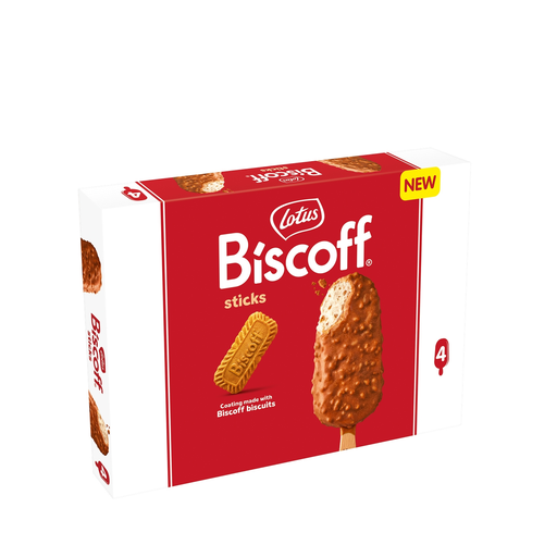 [5900130045580] LOTUS Helados en Palo Caramelo Galletas Caramelizadas Biscoff, caja de 4 unidades