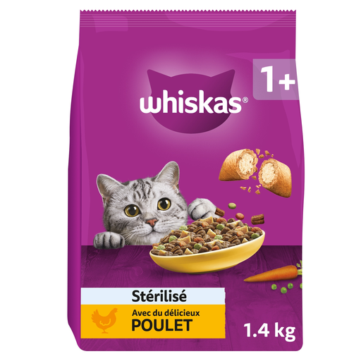 [5900951355943] WHISKAS Chicken Dry Food for Sterilized Adult Cat 1.4 kg