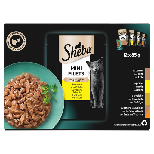 [5900951357213] SHEBA Cat Wet Food Poultry Sauce 12x85g