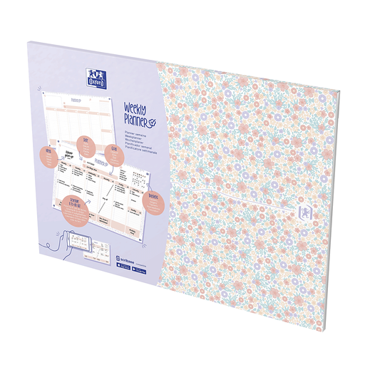 [5904017434719] OXFORD Bloc Floral Planner A4 60 hojas