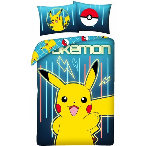 [5904209602735] POKÉMON Children's Bedding Set Cotton Neon 140x200cm