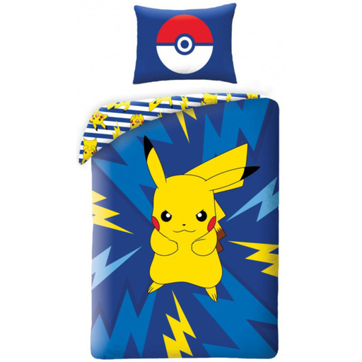 [5904209607518] POKÉMON Children's Cotton Bedding Set Pikachu 140x200cm + 65x65cm
