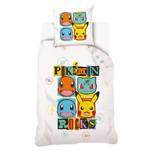 [5905742005779] POKEMON Parure De Lit Rocks 100% Coton 140x200cm
