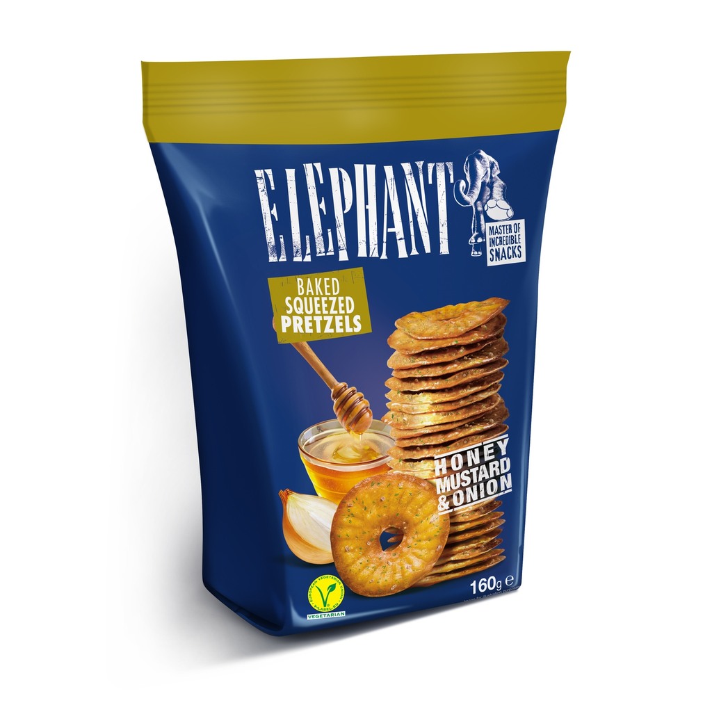 ELEPHANT Honey Mustard Onion Pretzels 160 g