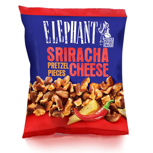 [5949040203567] ELEPHANT Sriracha and Cheese Pretzel Pieces 125 g