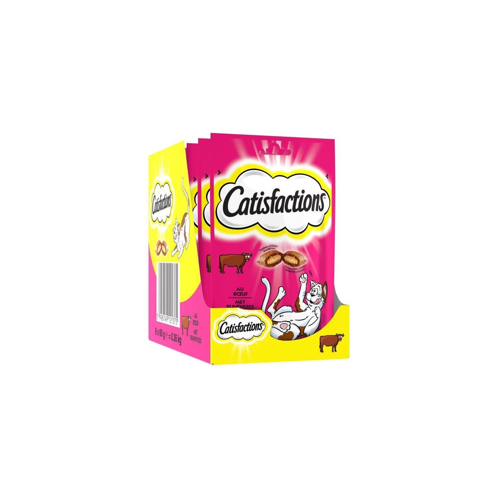 CATISFACTIONS Miminhos De Carne De Vaca Para Gato E Gatinho 60 g (Lote de 6)