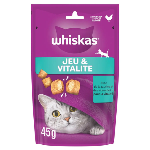 [5998749145586] WHISKAS Jeu et Vitalité Friandises pour chat au poulet 45 g