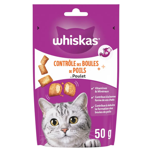 [5998749146071] WHISKAS Cat Treats Hairball Control Chicken 50 g