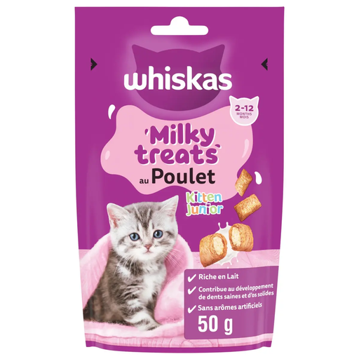 [5998749146620] WHISKAS Milky Treats Friandises au Poulet pour Chaton 50 g