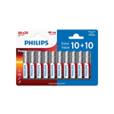 PHILIPS Alkaline Batteries LR6 AA 1.5V 10+10