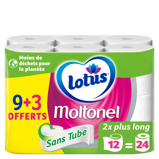 [7322540928617] LOTUS Papier Toilette Sans Tube Moltonel les 12 rouleaux