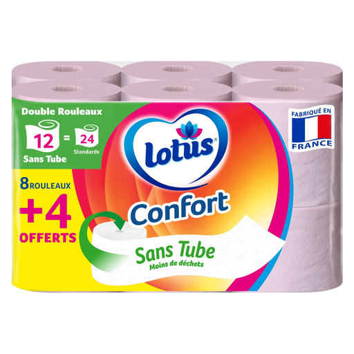 [7322541092607] LOTUS Papier toilette Confort Sans Tube 12 rouleaux