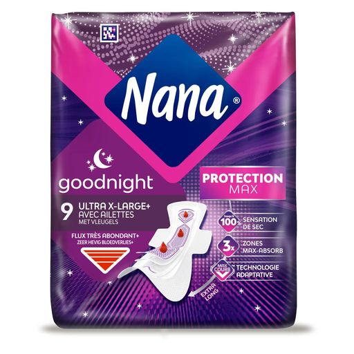 [7322541499963] NANA Ultra Goodnight Extra Large Sanitary Pads x9