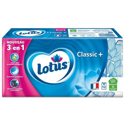 [7322542005514] LOTUS Classic White Tissues 4-ply 12 x 9 tissues