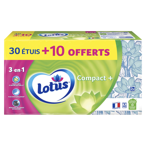 [7322542006764] LOTUS Mouchoirs Compact + 3 en 1, le lot de 40 étuis