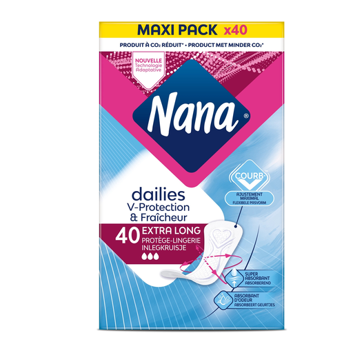 [7322542206348] NANA Protège-slips Extra Long Dailies V Protection & Fraîcheur 40 unités