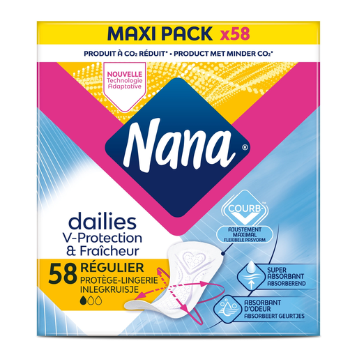 [7322542206546] NANA Regular Dailies V-Protection and Freshness Pantyliners 58 units