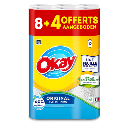 [7322542261606] OKAY Essuie-tout Original 12 rouleaux