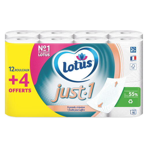 [7322542277645] LOTUS Papier toilette Ultra Doux 5 Plis Just 1 x16