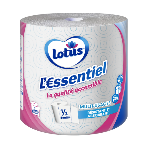 [7322542471548] LOTUS Essuie Tout l'Essentiel Blanc x1 rouleau