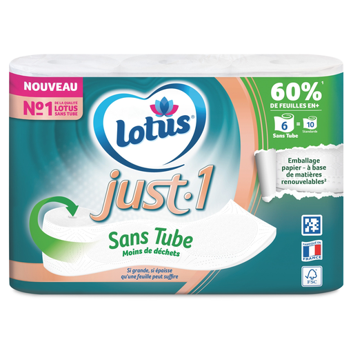 [7322542492666] LOTUS Toilet Paper Just1 Tube-free x6 rolls