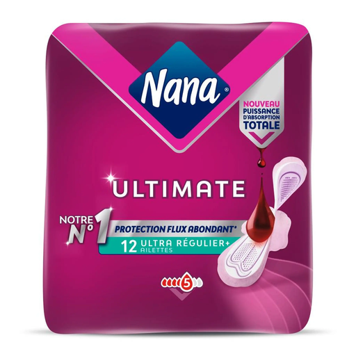 [7322542578421] NANA Sanitary Pads with Wings Ultra Regular+ Heavy Flow, pack of 12 pads