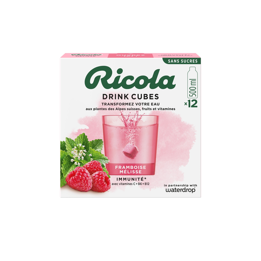 [7610700026427] RICOLA Preparado para bebida cubo efervescente frambuesa melisa 12 x 50 cl
