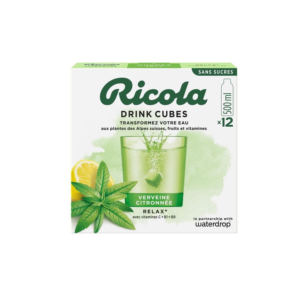 RICOLA Preparado para bebida cubo efervescente verbena limón 12 x 500 ml