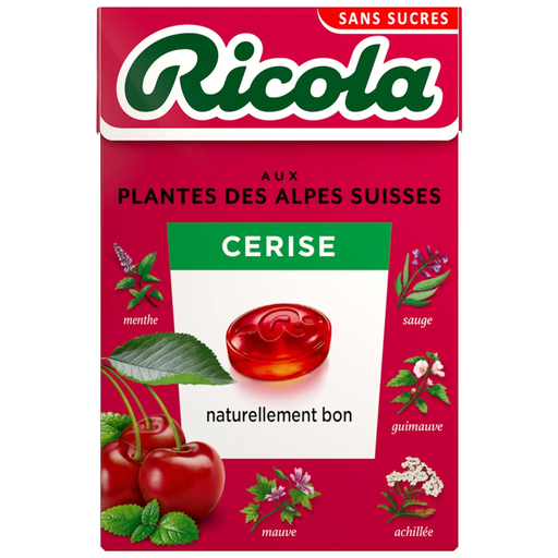 [7610700028506] RICOLA Rebuçados de ervas dos Alpes suíços sabor cereja sem açúcar 50 g