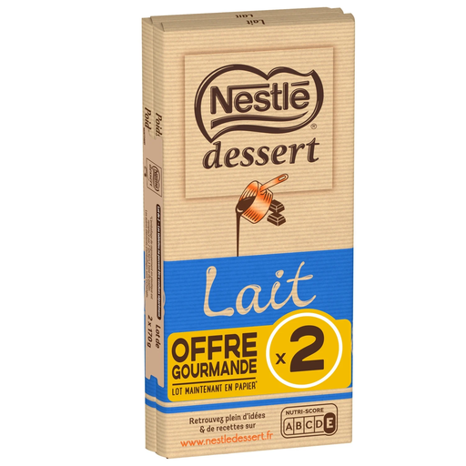 [7613035653290] NESTLE Chocolat au lait pâtissier 2 tablettes de 170 g
