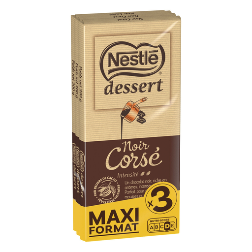 [7613035898707] NESTLE Chocolat noir pâtissier corsé 3 tablettes de 200 g