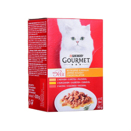 [7613036620802] PURINA Aliments Pour Chat Gourmet Poulet Dinde Canard 6 x 50 g