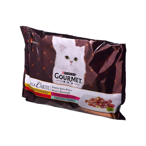 [7613037552102] PURINA Alimentation Humide Gourmet A La Carte Poulet Veau 4 x 85 g
