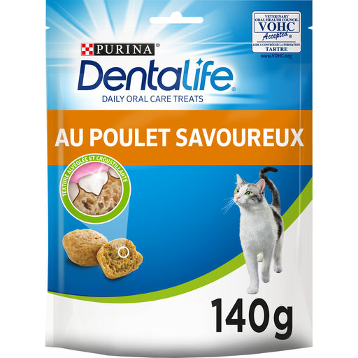 [7613037978018] DENTALIFE Friandises pour chat au poulet hygiène bucco dentaire 140 g